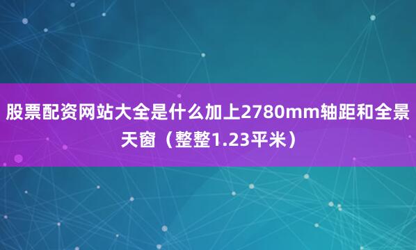 股票配资网站大全是什么加上2780mm轴距和全景天窗（整整1.23平米）